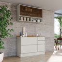 Ver imagem 1 de Cozinha Modulada 2 Peças 120cm 2 Portas 4 Gavetas Fineze Henn - Cor: Areia HP