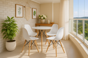 Ver imagem 1 de Conjunto Mesa Eames 70cm Branca com 4 Cadeiras Dsw para Cozinha e Jantar