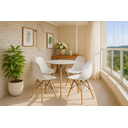 Ver imagem 1 de Kit Mesa Redonda Eames Dsw 70cm Branca + 4 Cadeiras Eames Dsw Brancas