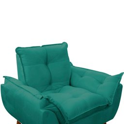 Poltrona Decorativa Sala de Estar Escritório Quarto Prime Cor: Azul Turquesa - 6