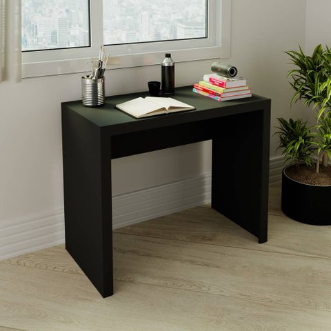 Mesa de Escritório Escrivaninha 90cm Várias Cores Me4139 Tecno Mobili Preto