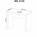Ver imagem 2 de Mesa de Escritório Escrivaninha 90cm Várias Cores Me4139 Tecno Mobili Preto