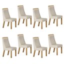 Ver imagem 1 de Kit de 8 Cadeiras para Sala de Jantar Dora Bege/Cinamomo/Veludo Palha