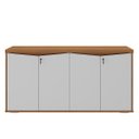 Ver imagem 7 de Balcão para Escritório com Chave 148cm Corp A06 Freijó/branco - Mpozenato