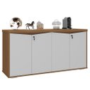 Ver imagem 1 de Balcão para Escritório com Chave 148cm Corp A06 Freijó/branco - Mpozenato