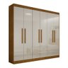 Guarda-Roupa 6 Portas Espanha Rufato Móveis Imbuia com Off-White - 1