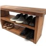 Sapateira Banco de Madeira Maciça Porta Calçados 70cm - 1