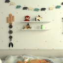 Ver imagem 1 de Par de Prateleiras Suspensa Branco Mdf Organizador Dormitorio Bebe Infantil Kids