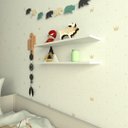 Ver imagem 3 de Par de Prateleiras Suspensa Branco Mdf Organizador Dormitorio Bebe Infantil Kids