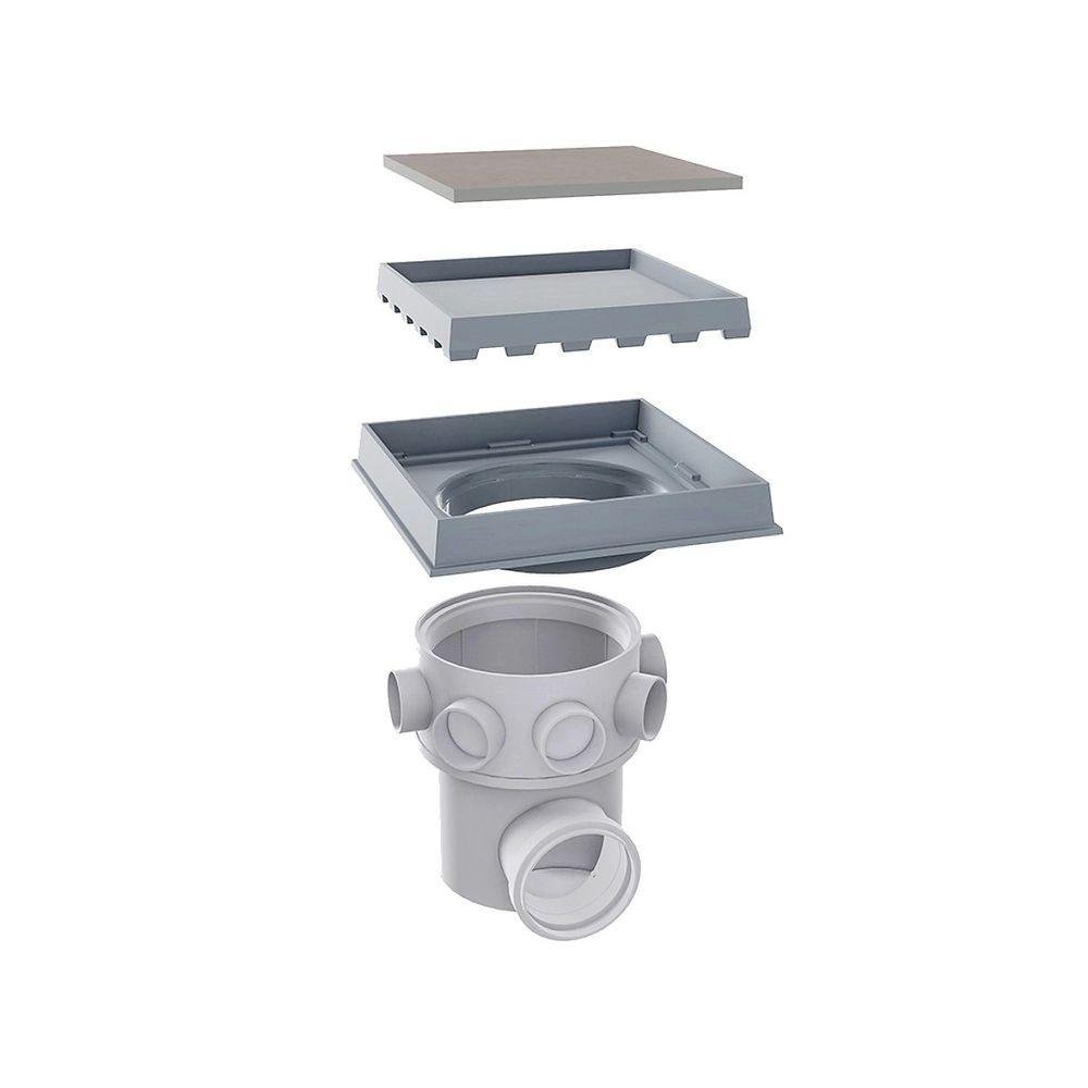 Kit 3 Ralo Invisível Rebaixado Caixa Sifonada Fendi 18cm - 3