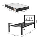 Ver imagem 4 de Cama Solteiro em Ferro Reforçado Estrutura Metálica Resistente com Colchão D33 - Preto