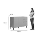 Ver imagem 2 de Balcão de Cozinha Allure C/ 2 Portas e 3 Gavetas S/ Tampo 120cm Jequitiba/gris Fosco - Linea Brasil