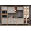 Ver imagem 7 de Balcão de Cozinha Allure C/ 2 Portas e 3 Gavetas S/ Tampo 120cm Jequitiba/gris Fosco - Linea Brasil
