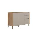 Ver imagem 1 de Balcão de Cozinha Allure C/ 2 Portas e 3 Gavetas S/ Tampo 120cm Jequitiba/gris Fosco - Linea Brasil