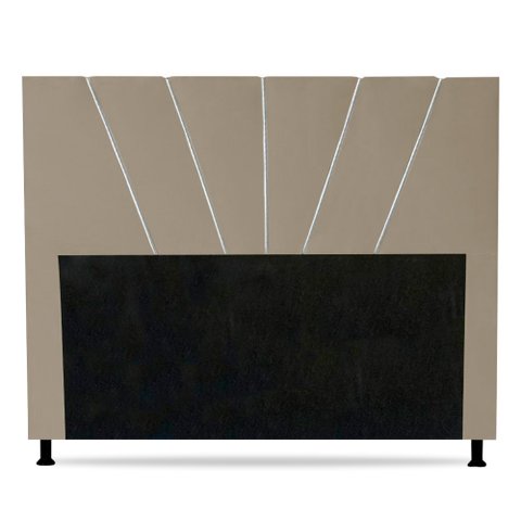 Cabeceira Cama Box Casal Queen Size Dallas 160cm Suede Bege - Desk Design