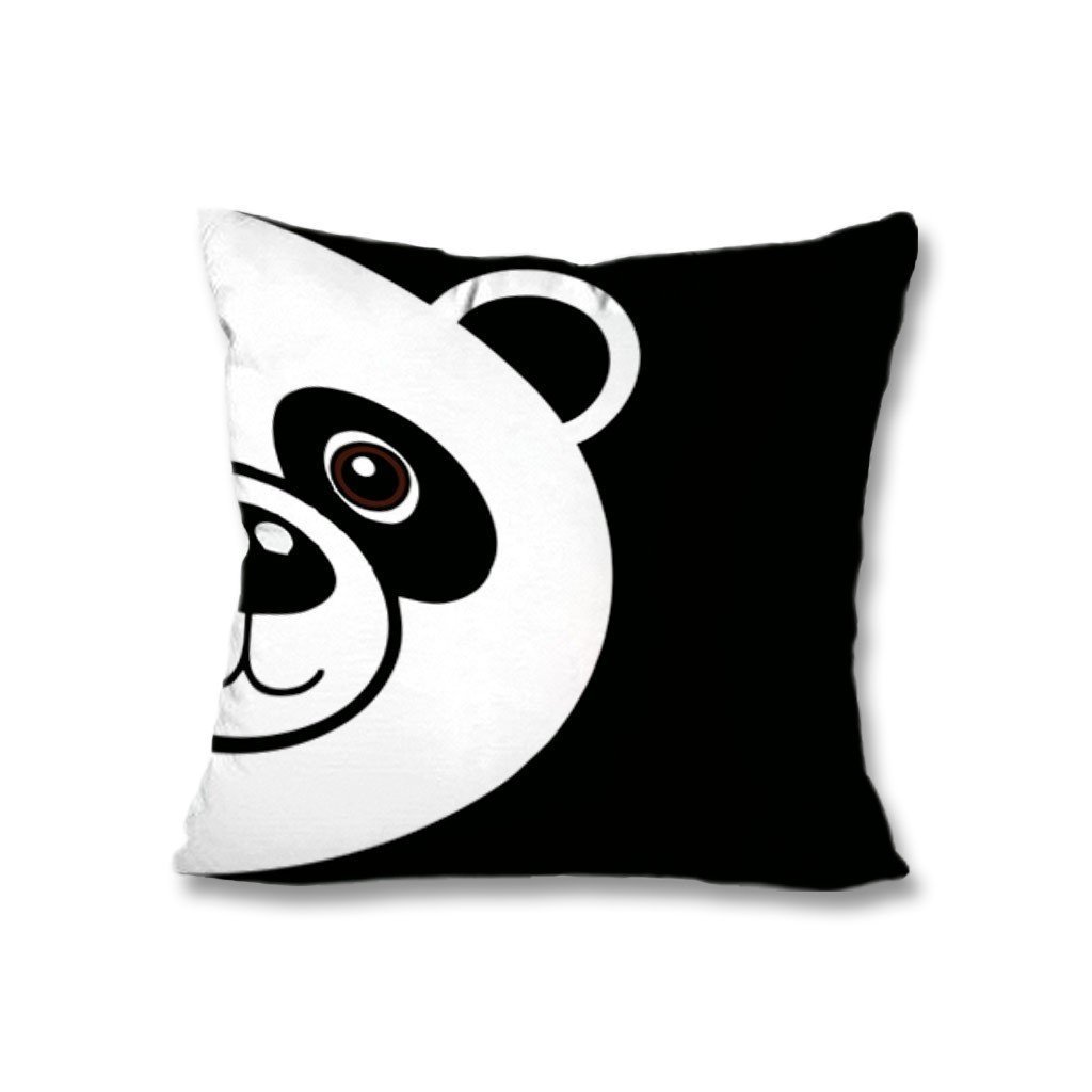 Kit com 4 Capas de Almofadas Decorativas Panda Preto e Branco - 2