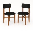 Ver imagem 1 de Kit 2 Cadeiras em Madeira Maciça Elisa para Sala de Jantar Preto