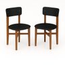 Kit 2 Cadeiras em Madeira Maciça Elisa para Sala de Jantar Preto - 1