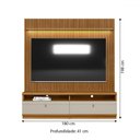 Ver imagem 3 de Estante para Tv até 75 Polegadas Colina 2 Gavetas com Led 180 Cm Nature/off White - Pnr Móveis