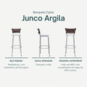 Ver imagem 3 de Kit 4 Bancos Alto Tamborete para Balcão Junco Argila Àrea de Lazer Ilha Bancada bar churrasqueira