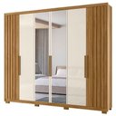 Ver imagem 4 de Guarda Roupa Casal Araguaia e Cômoda Lisboa Freijó Off White com Espelho - Moval