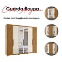 Ver mais imagens de Guarda Roupa Casal Araguaia e Cômoda Lisboa Freijó Off White com Espelho - Moval