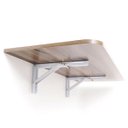 Ver imagem 3 de Mesa Dobrável Retrátil de Parede 80x41 cm Castanho Suporte em Aço com Gatilho