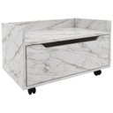 Ver imagem 1 de Balcao Gabinete 60 Cm 1 Gaveta e 4 Rodizios Bn3647 Marmore Branco Tecno Mobili