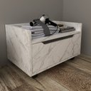 Ver imagem 6 de Balcao Gabinete 60 Cm 1 Gaveta e 4 Rodizios Bn3647 Marmore Branco Tecno Mobili