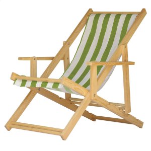 Espreguiçadeira Dobrável para Piscina ou Varanda - Madeira Maciça, com Braço, Natural