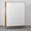 Ver imagem 6 de Kit Quarto Infantil com Pés Retrô Mel - Cômoda Elfe 4 Gavetas e 1 Porta + Guarda-Roupa Elfe + Berço