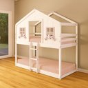 Ver imagem 1 de Beliche Montessoriano Casinha Dos Sonhos Madeira Maciça Branco/rosa Housin
