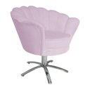 Ver imagem 2 de Poltrona Decorativa Pétala Base Giratória Metal Suede Rosê Mz Decor