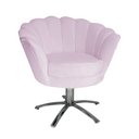 Ver imagem 1 de Poltrona Decorativa Pétala Base Giratória Metal Suede Rosê Mz Decor