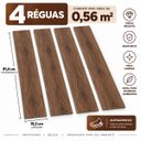 Ver imagem 3 de Piso Vinílico Autoadesivo 0,56m² Kit 4 Réguas Grandes 1,5mm Amêndoa Escura