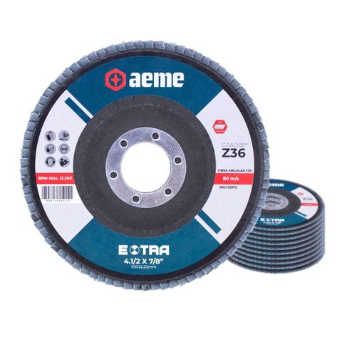 Disco Flap Aeme Extra Fibra Angular Zircônio 4.1/2" (115mm) 10 Unidades