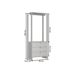 Closet com 1 Cabideiro e 3 Gavetas Yes Nova Mobile Branco - 3
