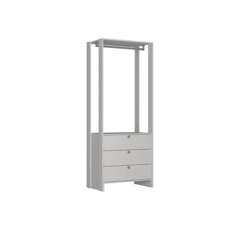 Closet com 1 Cabideiro e 3 Gavetas Yes Nova Mobile Branco