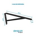 Ver imagem 2 de Suporte Mão Francesa Madeira Reforçada 25 cm Preta
