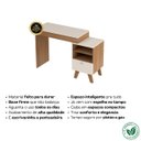 Ver imagem 5 de Escrivaninha Penteadeira Dora 2 em 1 Tampo Dobrável com Pistão a Gás e Espelho Cinamomo/Off White