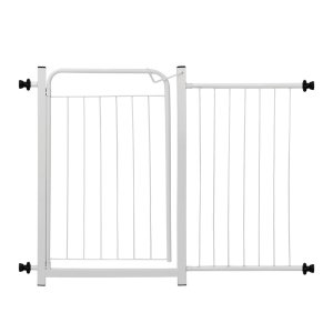 Portão Pet Grade Proteção 80cm Branco Criança Bebê Cachorro Cão com Extensor 40cm Itagold