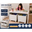 Ver mais imagens de Mesa 2 Baú Organizador Brinquedos Quarto Criança Branco