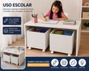 Ver mais imagens de Mesa 2 Baú Organizador Brinquedos Quarto Criança Branco