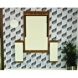 Conjunto mesa Dobrável de Parede 5 Lugares (1,40 metros) + Bancos Branco / Noronha - 7