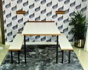 Ver imagem 3 de Conjunto Mesa Dobrável de Parede 5 Lugares (1,40 Metros) + Bancos Branco / Noronha
