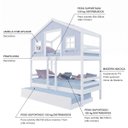 Ver imagem 4 de Treliche Casinha Infantil Dos Sonhos Madeira Maciça Branco | Azul Housin