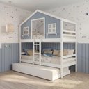Ver imagem 1 de Treliche Casinha Infantil Dos Sonhos Madeira Maciça Branco | Azul Housin