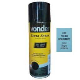 Tinta Spray Preto Brilhante 350ml Vonder - 2