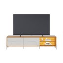 Ver imagem 2 de Rack TV Bancada 220cm 2 Portas de Correr Pé Metálicos c/LED Samira C04 - D'Rossi