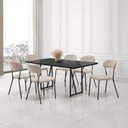 Ver imagem 1 de Conjunto Sala de Jantar com 6 Cadeiras Betina Preto/Black/Bege